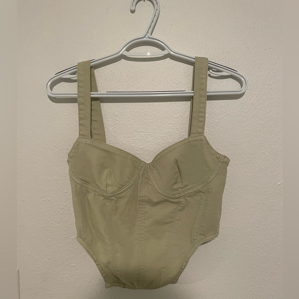 Zara green corset top